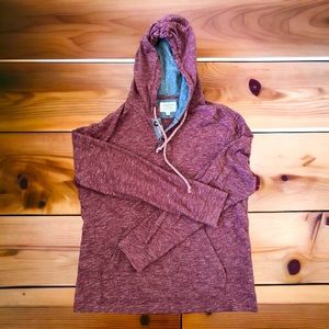 Lucky Brand Men’s Grey Label. Burgundy Hooded Sweater Henley Size Large